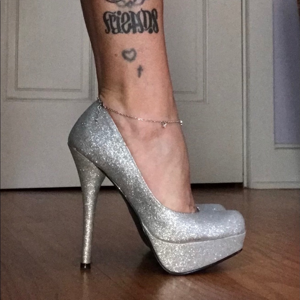 Silver stilettos